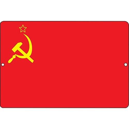 USSR Flag Russia Soviet Union Retro Metal Tin Sign Plaque Poster Wall Decor Art Shabby Chic Gift