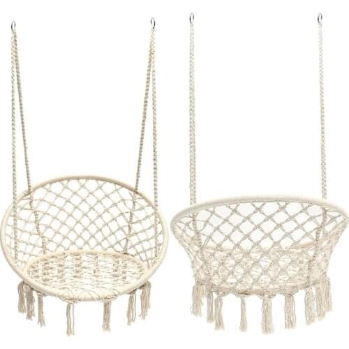 Indoor and outdoor hammock quilted small chair mesh single hanging recliner leisure swing with handle Garden hammock