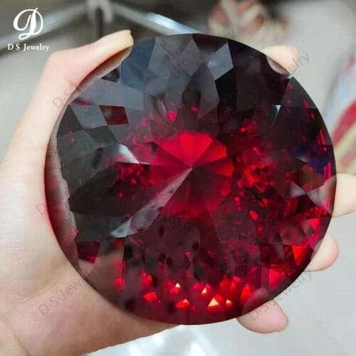 Hot Selling red Color Super Large Size 95mm Cubic Zirconia Jewelry Decoration Big Size Round Zircon