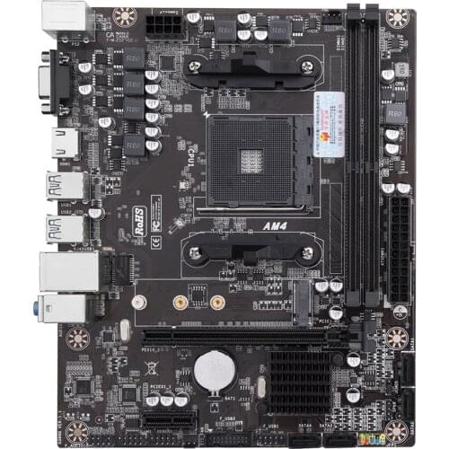 HUANANZHI A320 D4 16GB M-ATX Motherboard for AMD AM4 Support 1331 DDR4 2400 2666 3000MHz NVME USB3.0 VGA DVI HDMI-Compatible