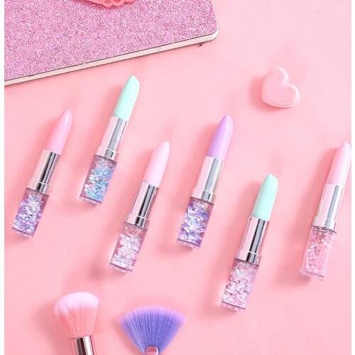 Girls 1pcs Pink Kawaii Lipstick Gel Pen Creative Oil Quicksand Colorful Cute Stationary Pen Black Ink Pen Office School Supplies