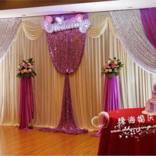 Hotsale Purple wedding backdrops ,wedding stage drape color can be customed,wedding decor
