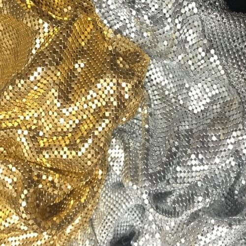 100x90cm Chunky Glitter Metal Mesh Fabric Metallic cloth Metal Sequin Sequined Fabric Curtain Cloth Home Decoration Cloth Dress