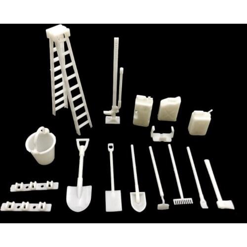 Mini Decoration Parts Oil Tank Ladder Shovel Bucket Axe for WPL B-14 B-24 1/16 6WD 4WD RC Military Truck Decorative Accessories