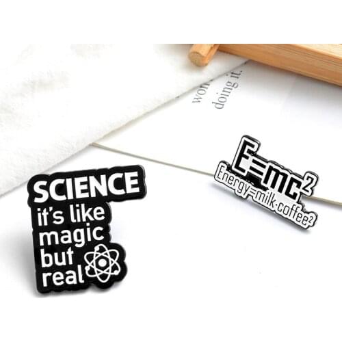 Fashion Explosive Creative Quality Energy Formula Brooch Milk Coffee Physics Energy Science Magic Brooch Ins Tide Backpack Badge