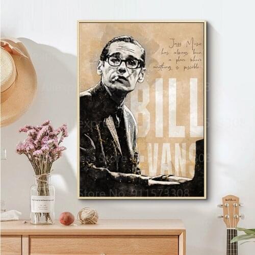 Bill Evans Jazz Musician Music Canvas Painting Wall Pictures For Living Room Vintage Poster Decorative Home Decor Plakat