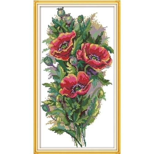 A bunch of flowers cross stitch kit aida 14ct 11ct count print canvas stitches embroidery DIY handmade