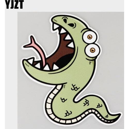 YJZT 10.9CM×12.8CM Decal Funny Snake With Big Mouth PVC Car Sticker 11C-0275