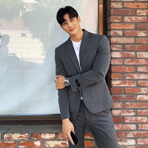 New 2021 Men Fashion Wedding Suit Groom Tuxedo Man Slim Casual Blazer Costume Homme 2 Pcs Jackets Pant