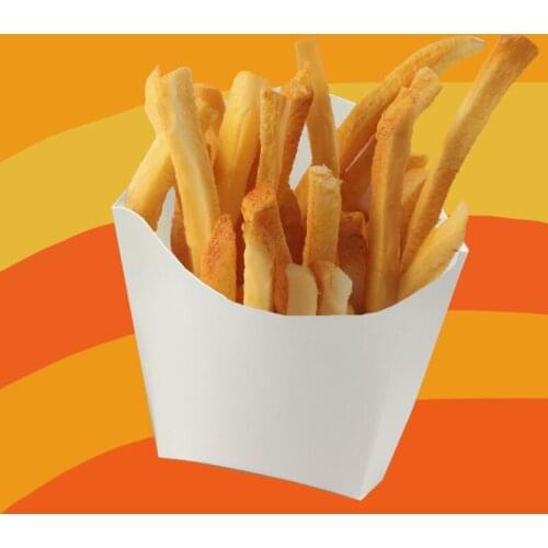 Disposable French Fries Box White Packaging Box Fried Chicken Snack Bag Food Grade Paper Oil-proof Packaging Box Doggy Bag 100pc