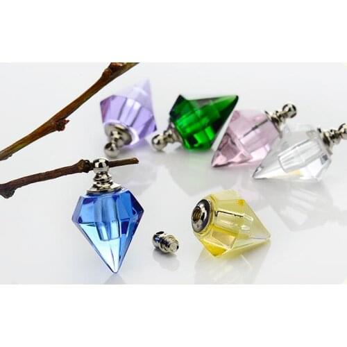 Wholesale 500pcs 14x19mm vial pendant screw cap Miniature Perfume bottle Essential oil name or rice art necklace jewelry