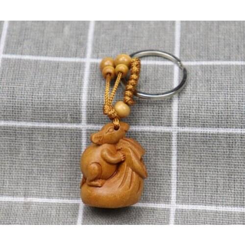 Wholesale Mahogany Three-dimensional Keychain Lifelike Keyring gift for friends women men jewelry car keychain A6