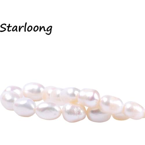 1pack/lot 9-10mm A quality white rice oval irregular Natural freshwater Pearl Loose Beads DIY for Jewelry bracelet necklace