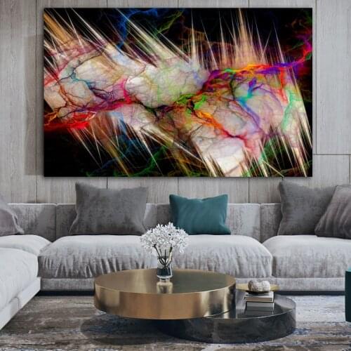 AHPAINTING Poster Abstract Painting Wall Picture For Living Room Canvas Modern Art Laser Ray Color Picture No Frame