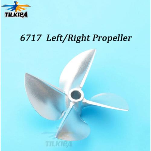 Left / Right Rc Gasoline Boat Screw 4 Blades Aluminum Alloy Propeller CNC Machined Prop D67mm For 6.35mm 1/4" Prop Shaft