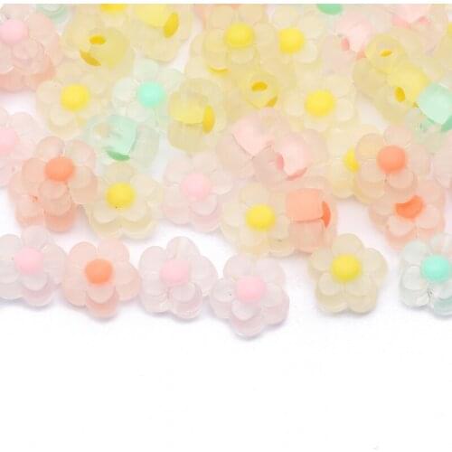 13x6mm Mixed Colors Transparent Acrylic Flower Beads Loose Spacer Beads For Jewelry Making DIY Handmade Bracelet Necklace