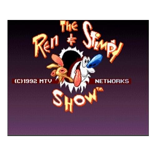Ren & Stimpy Show, The - Buckeroos! 16 bit Big Gray Game Card For NTSC Game Player Drop Shipping