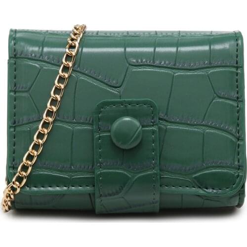 Luxury Good Quality Women Chain Crossbody Makeup Bags with Mirror for Lipstick