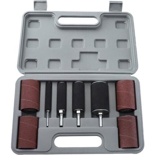 New Drum Sander Kit Sanding Belt Sandpaper with Spindle Case for Drill Press Rotary Tools