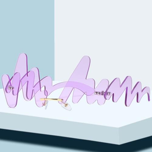 Luxury Fashion Wave Punk Sunglasses Women 2020 Rimless Sun Glasses red wave Shades For Vintage Men Women Unique Glasses