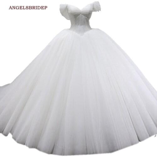 Charming Sweetheart Ball Gown Wedding Dresses Vestido De Noiva Formal Off-Shoulder Tulle Floor-Length Saudi Arabia Bride Dresses