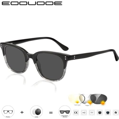 Vintage Optical Glasses Frame Men Photochromic Souglasses Chameleon Glasses Change Color Glasses HD Computer Eyeglasses