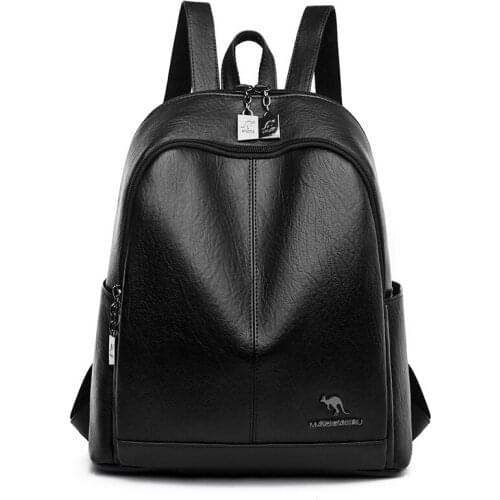 Large Capacity Shoudler Bags for Women Travel Bookpack Sheepskin Leather Backpacks for School Teenagers Multifunctional