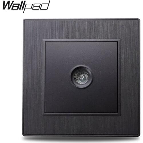 Wallpad S6 Black Silver Gold TV FM Co-Axial Aerial Connection Wall Wiring Outlet Brushed PC Plastic Imitating Aluminum