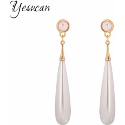 YesucanClip Earrings Without Piercing Silver plated Dsic Long Clip on Earrings No Pierced for Women Party Wedding Luxury