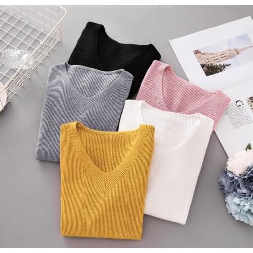 Women Sweaters and Pullovers Trui Dames Autumn Pullover Women V Neck Sweater Knitted Jumper Womens Sweaters 2021 Winter Tops