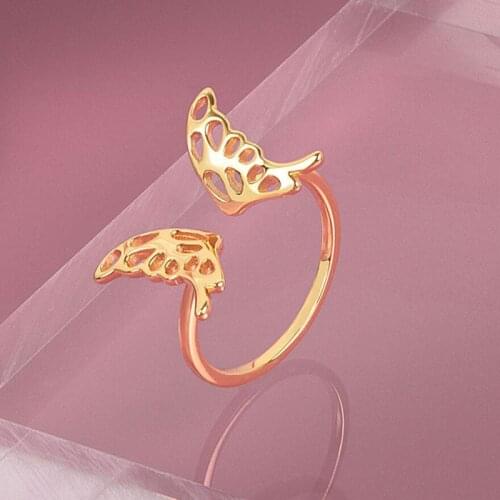 KOFSAC Open Size Butterfly Ring For Women Jewelry Fashion Finger Gift Cute Silver Color Rings Girl Valentines Day Accessories