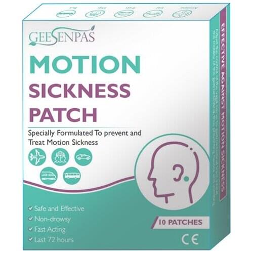 1box/10pcs Motion Sickness Patch Chinese Herbal Medicinefor Behind Ear Herbal Medical for Travel Nausea and Vomiting Use