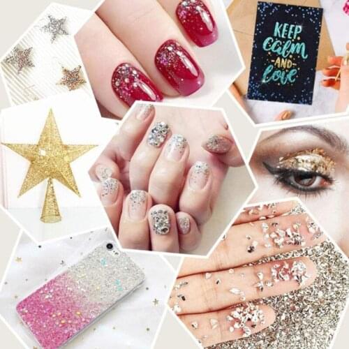 1 Box Glass Crushed Stones Glitter Irregular Glass Chips Epoxy Resin Mold Filler Nail Art Decoration DIY Crafts Jewelry Making F