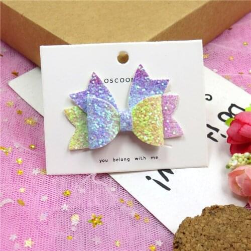 1 Piece Lovely Color Flash Ties Bows Elastic Bands For Baby Girls Hairpin Creativity Clip Scrunchy Kids Hair Accessories 2021