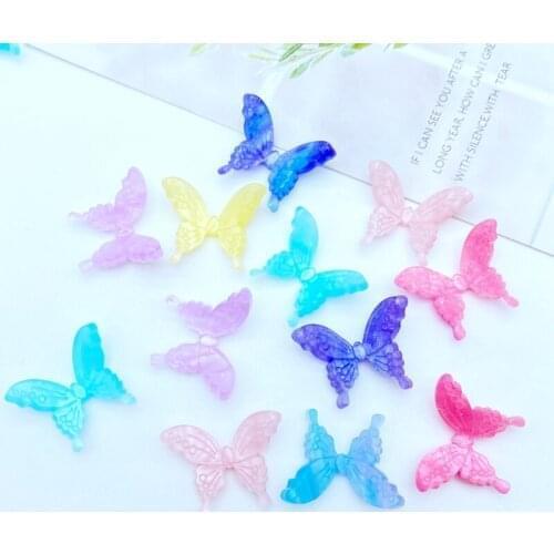 10Pcs Cute 3D Resin Butterfly Flat Back Cabochons Scrapbooking DIY Jewelry Craft Decoration Accessorie K35