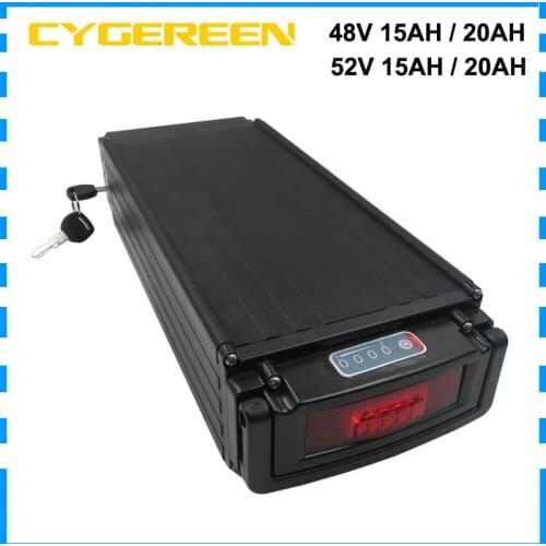 1000W 48V 20AH rear rack battery 500W 48 Volt 15AH 18AH Electric bike bicycle Lithium bateria 30A BMS 2A Charger