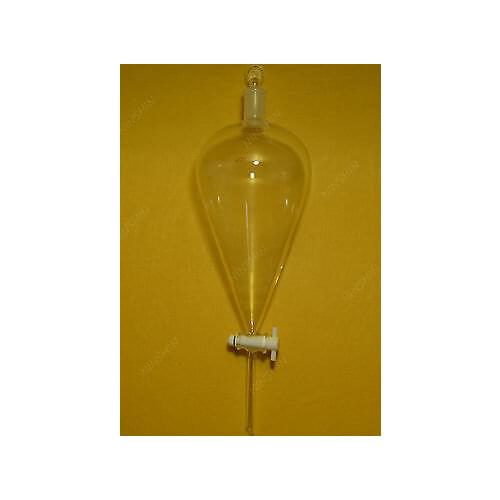 2000ml,24/40,Glass Separatory Funnel,Pyriform,PTFE Stopcock,drop Tube