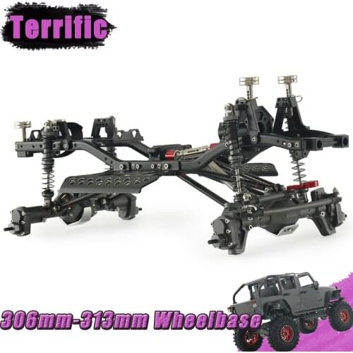 313mm Wheelbase Metal Chassis Frame kit With Axle Prefixal Planetary Gearbox Portal for 1/10 RC Crawler Off Road Truck SCX10