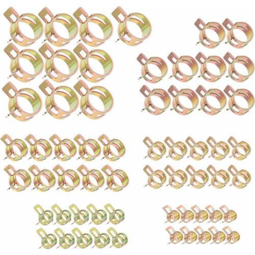 60 pcs/box Color zinc 6-15mm Vacuum Spring Fuel Oil Water Hose Clip Pipe Tube for Band Clamp Metal Fastener Assortment Kit