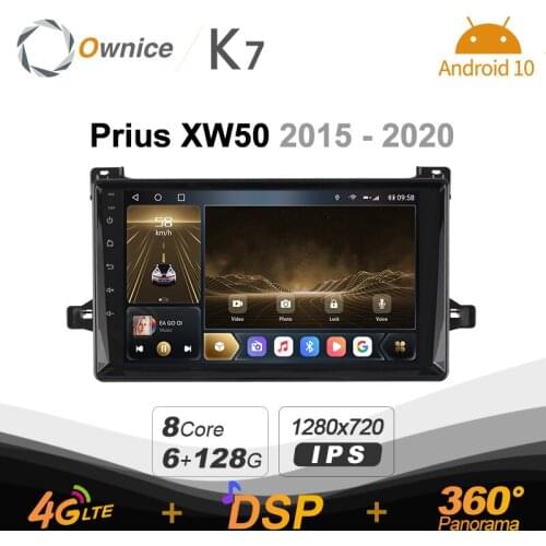 720P K7 6G+128G 720P Android 10.0 Car Radio for Toyota Prius XW50 2015 - 2020 GPS 2din 4G LTE 5G Wifi autoradio 360 SPDIF
