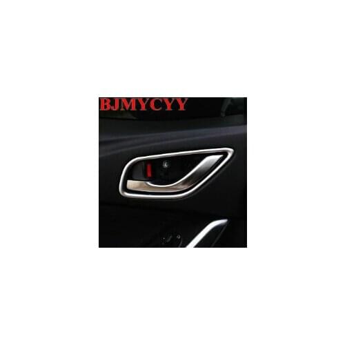 BJMYCYY free shipping Inside the car shake handshandle metal bright circle for mazda 6 Atenza 2014