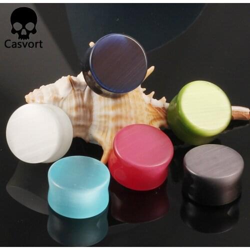 Casvort 2PCS Stone Ear Piercing Body Jewelry Gauges Plugs Tunnels Stretcher Flesh Earrings Expander Fashion Gift 2PCS/Lot