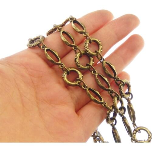 1 meter/pack Antique Bronze Vintage Metal Link Chain For Necklace Bracelet Women Hand Bag Chain Jewelry Making Accessory