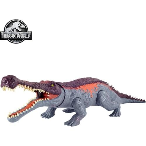 Jurassic World Toy Massive Biters Sarcosuchus Larger Dinosaur with Tail-Activated Strike and Chomping Action Dinosaur Toy GVG68