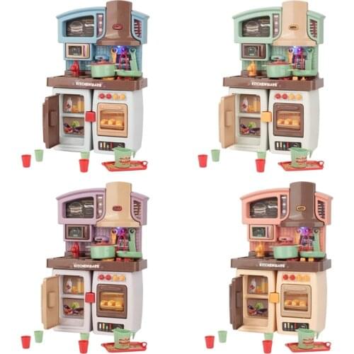 Toddler Toys Play Kitchen Set Doll House Accessories Role Play Toy for Children Tableware Birthday Gift for Girl