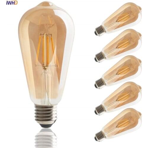 IWHD St64 Lampada Retro Light Bulb E27 220V 4W Industrial Decor Vintage Lamp Edison Bulb Ampul Bombillas Lampadine