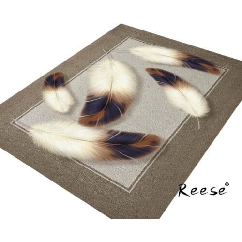 Reese Chinese European Feather Pattern Rugs Anti Slip Bottom Carpets For Living Room Bathroom Print Floor Protection Decoration