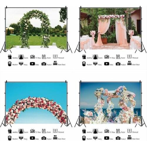 Beautiful Flower Wall Honeymoon Backdrops Artistic Photos Background Decorations for Wedding Party Photography Props