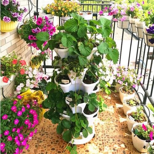 Creative Balcony Flower Pot Stackable Planter Garden Vertical Succulents Plant Pot Bonsai Strawberry Herb Flower Vegetable Pots