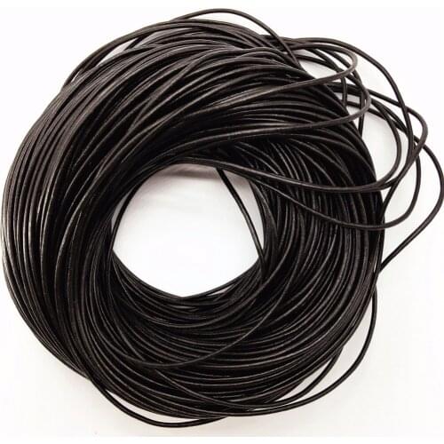 About the Fit 2mm 100M/Pack Round Leather Cords Cow Genuine Leather Lace Beads Accessories For Women Men Bracelet Jewelry Making